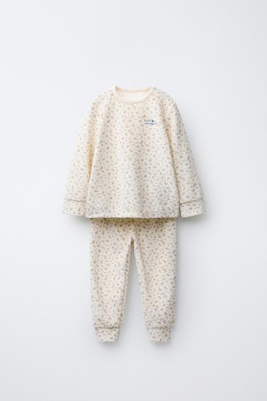 Zara Пижама вельветовая с цветочным узором, 1 1/2-6 лет