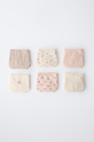 Zara 1,5–6 лет/ набор из шести трусов с цветочным принтом