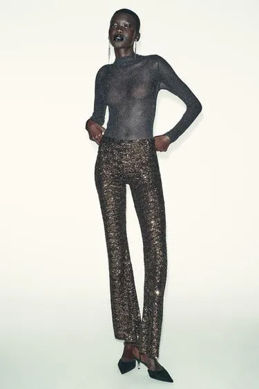 Леггинсы-брюки с пайетками- Заказать в России