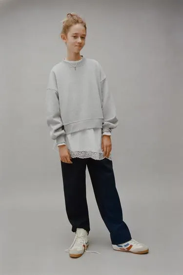 Брюки BARREL из трикотажа рубчик