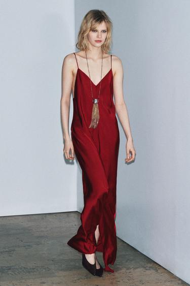 Zara Атласное платье-комбинация из коллекции ZW