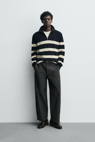 Zara Джемпер из жемчужной вязки с воротником на молнии