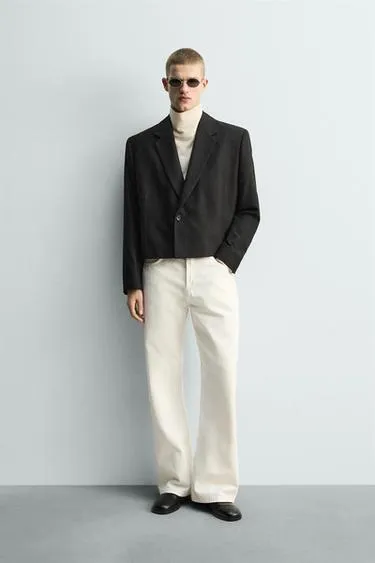 Укороченный блейзер в тонкую полоску- Заказать в России