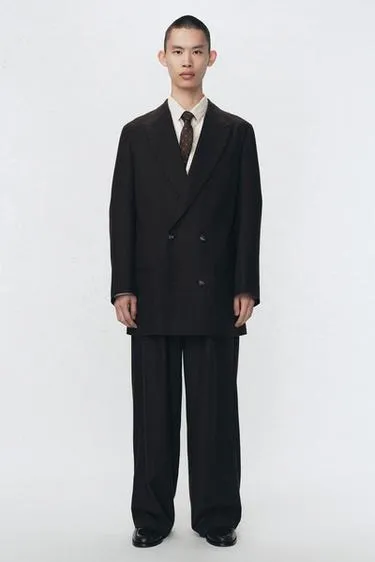 Плиссированные брюки костюма из фланели SOSHIOTSUKI X ZARA