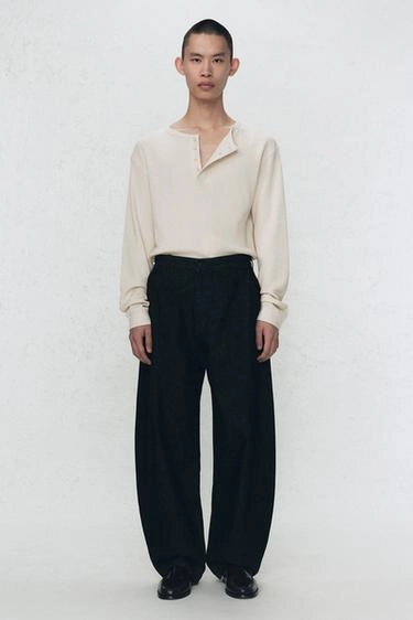 Джинсы широкого кроя с плиссировкой soshiotsuki x zara- Заказать в России