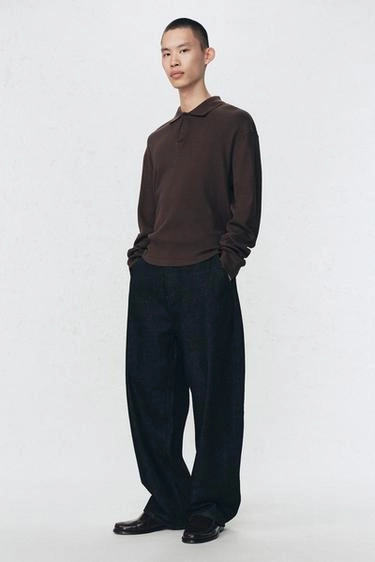 Поло с рельефным вязаным узором SOSHIOTSUKI X ZARA