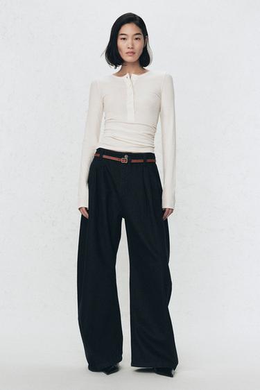 Zara Футболка с воротником хенли от SOSHIOTSUKI X ZARA