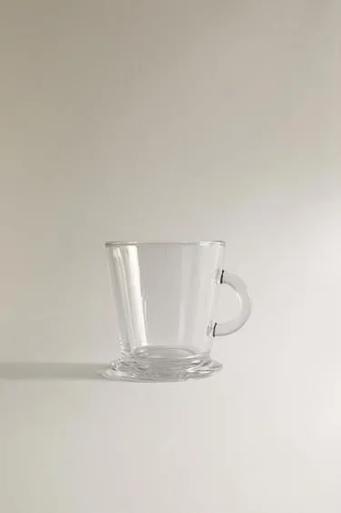 Прозрачная стеклянная чашка для капучино- Заказать в России