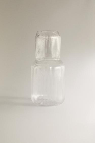 Набор для ночи из боросиликатного стекла с полосатым дизайном (набор из 2)- Заказать в России