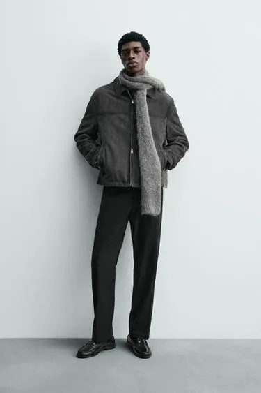 Замшевая куртка классического кроя- Заказать в России