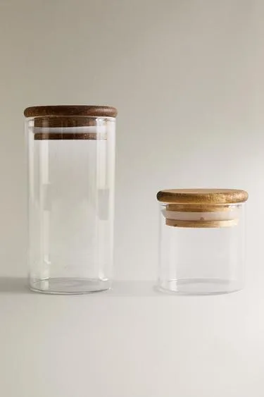 Стеклянная банка для хранения кухонных принадлежностей из дерева акации- Заказать в России
