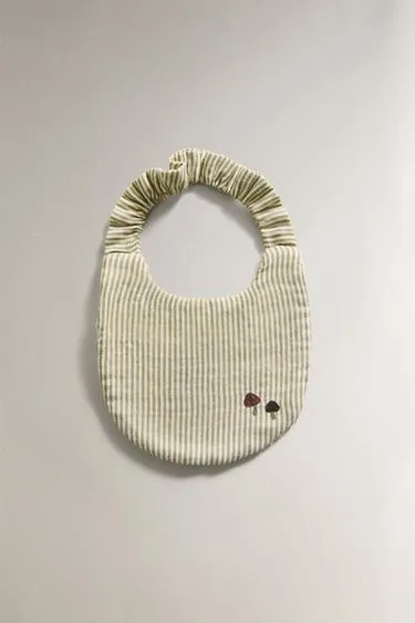 Полосатый слюнявчик из муслина для малышей- Заказать в России