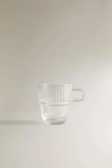 Стеклянная чашка для эспрессо с рельефным узором- Заказать в России