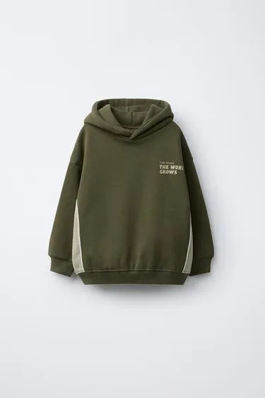 Толстовка с капюшоном COLOR BLOCK и надписью