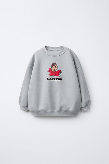 Zara Толстовка с принтом CAPIBARA CAPYFUN © купить с доставкой.