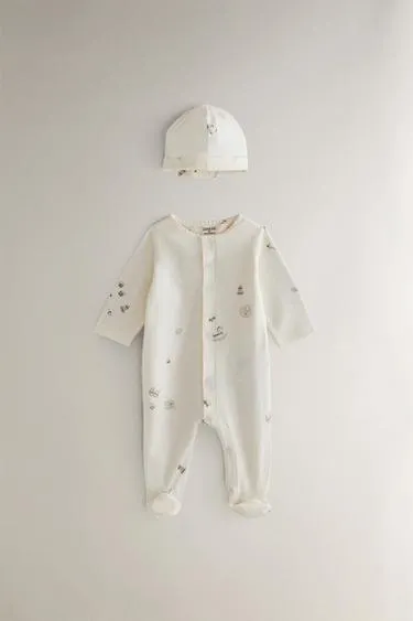 Комплект для младенцев с принтом- Заказать в России