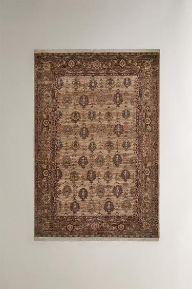 Zara Шерстяной ковер с геометрическим принтом