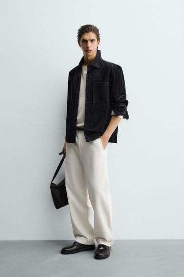 Zara Вельветовая куртка-рубашка свободного кроя купить с доставкой.