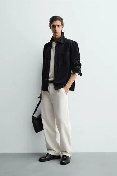 Вельветовая куртка-рубашка свободного кроя- Заказать в России