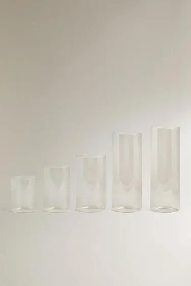 Цилиндрическая ваза-фонарь из боросиликатного стекла