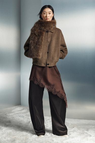 Zara Бомбер из смесовой шерсти — ZW COLLECTION купить с доставкой.