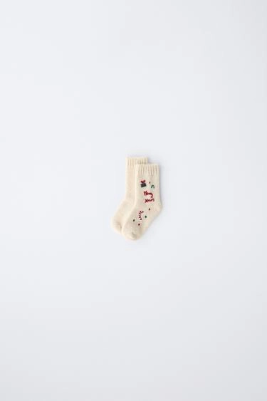 Носки из шерсти с вышивкой, 6-12 месяцев- Заказать в России