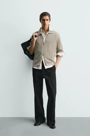 Куртка с тканым узором и застежкой-молнией- Заказать в России