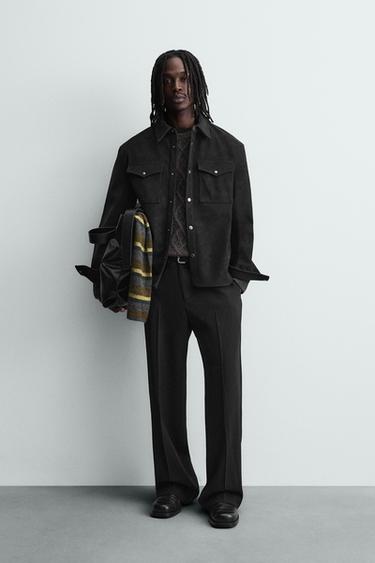 Zara Куртка-рубашка свободного кроя из искусственной кожи