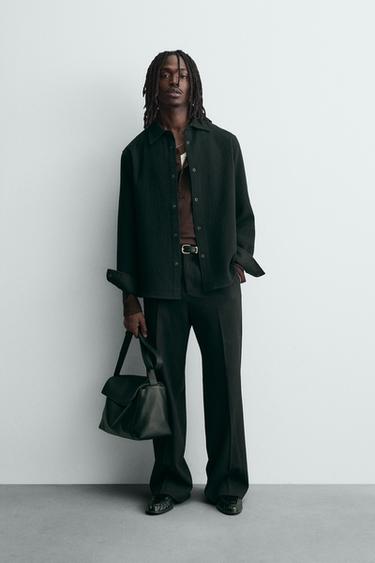 Zara Куртка-рубашка свободного кроя из текстурной ткани