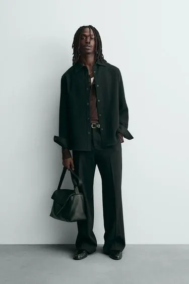 Куртка-рубашка свободного кроя из текстурной ткани- Заказать в России