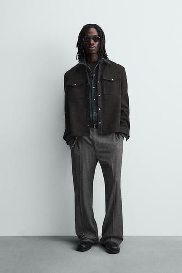 Zara Куртка-рубашка свободного кроя из искусственной кожи