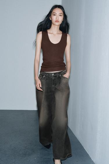 Zara Джинсы ZW COLLECTION WIDE LEG со средней посадкой и вытачками купить с доставкой.