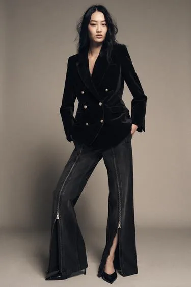 Джинсы ZW COLLECTION WIDE LEG со средней посадкой и молниями