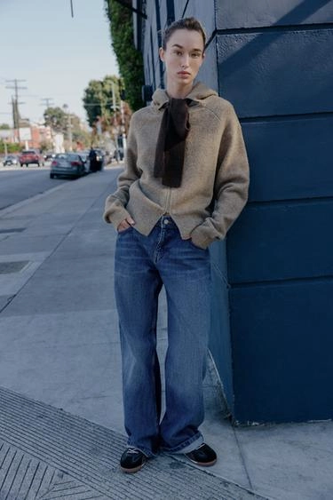 Кардиган-худи с бантом- Заказать в России