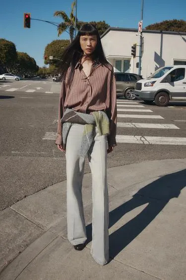 Джинсы Z1975 WIDE LEG с высокой посадкой и ремнем- Заказать в России