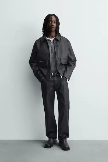 Джинсы прямого кроя с вощеным покрытием