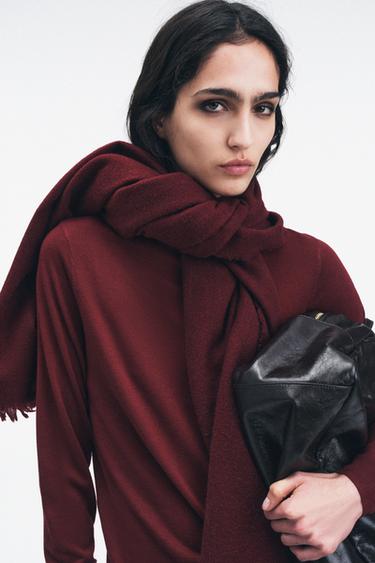 Zara Однотонный шарф с шерстью