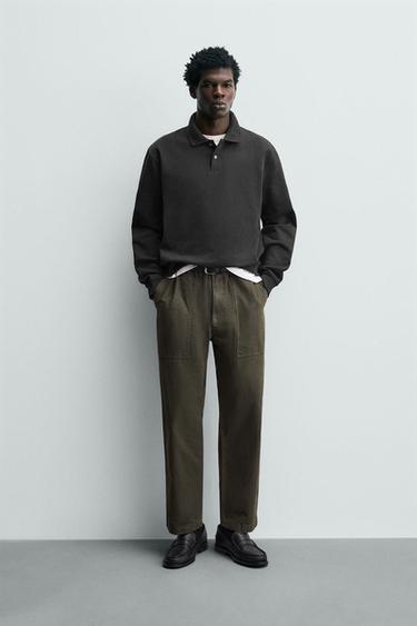 Zara Поло REGULAR FIT с рельефным узором