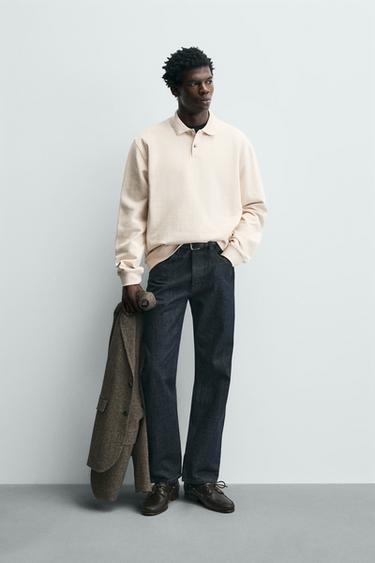 Zara Поло REGULAR FIT с рельефным узором
