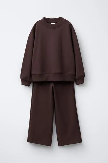 Комплект из толстовки и брюк WIDE LEG из ткани интерлок
