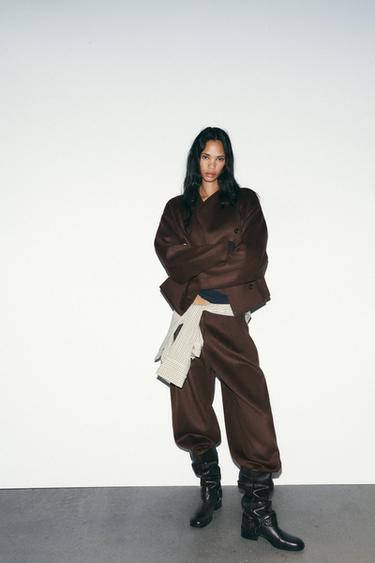 Zara Мягкая куртка с перекрестным застежкой