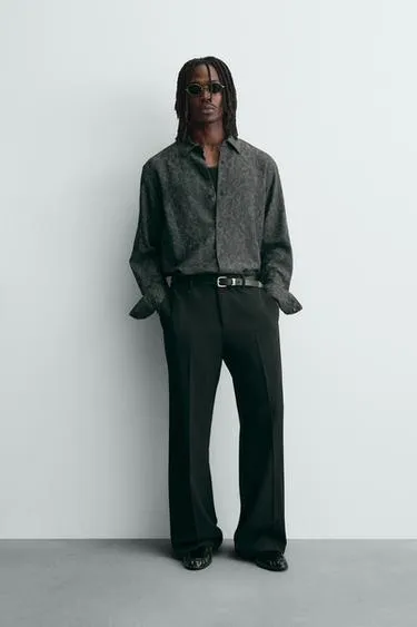 Рубашка с жаккардовым цветочным узором- Заказать в России