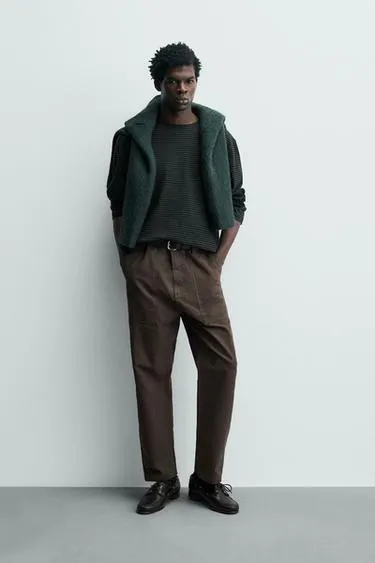 Хлопковая футболка в полоску с эффектом потертости