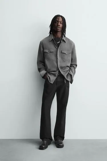 Свободная рубашка с карманами- Заказать в России