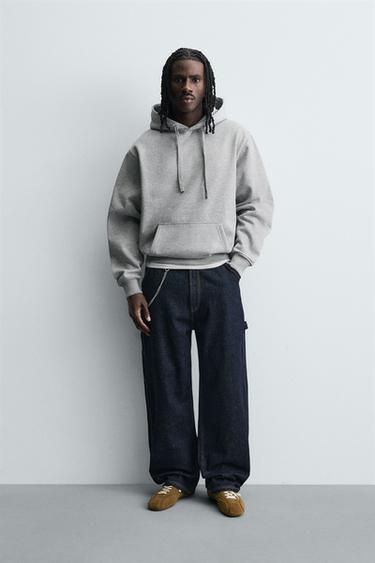Zara Базовая толстовка с капюшоном