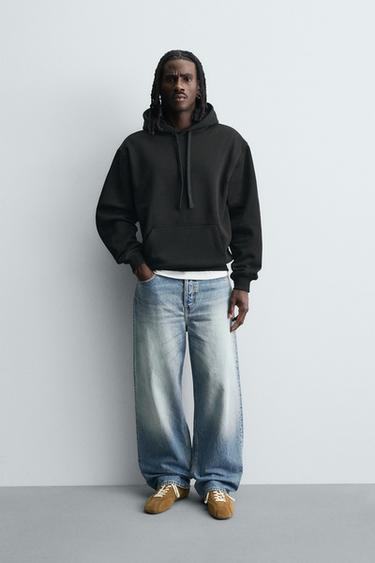 Zara Базовая толстовка с капюшоном