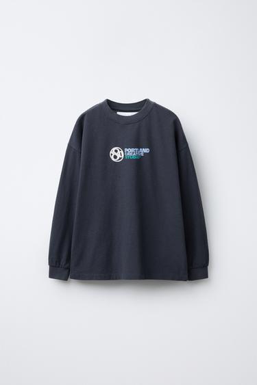 Zara Футболка с рельефной надписью