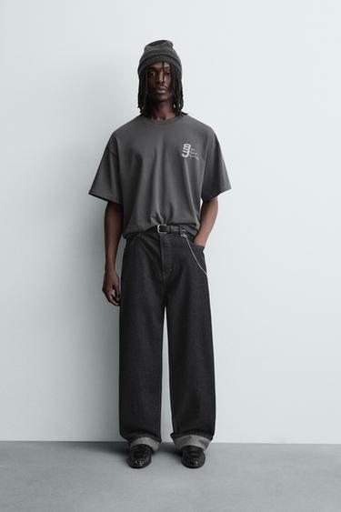 Zara Футболка с контрастным принтом