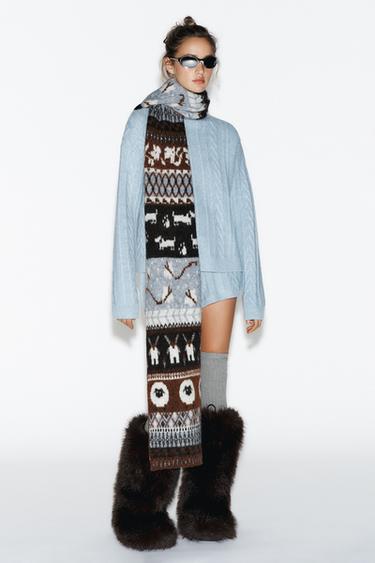 Zara Свитер из 80% шерсти с косами — коллекция «SKI»