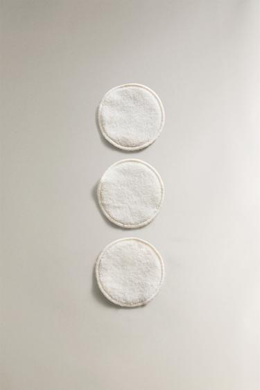 Zara Набор многоразовых ватных дисков для снятия макияжа (набор из 3 шт.)